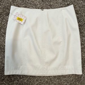White Vegan Leather Skirt